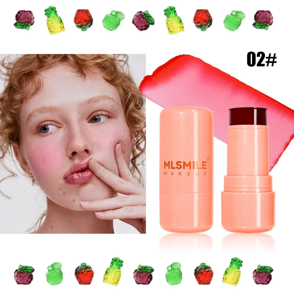 Jelly Blush Lipstick Lip And Cheek Dual-use Multi-color Brightening Contour Stick.