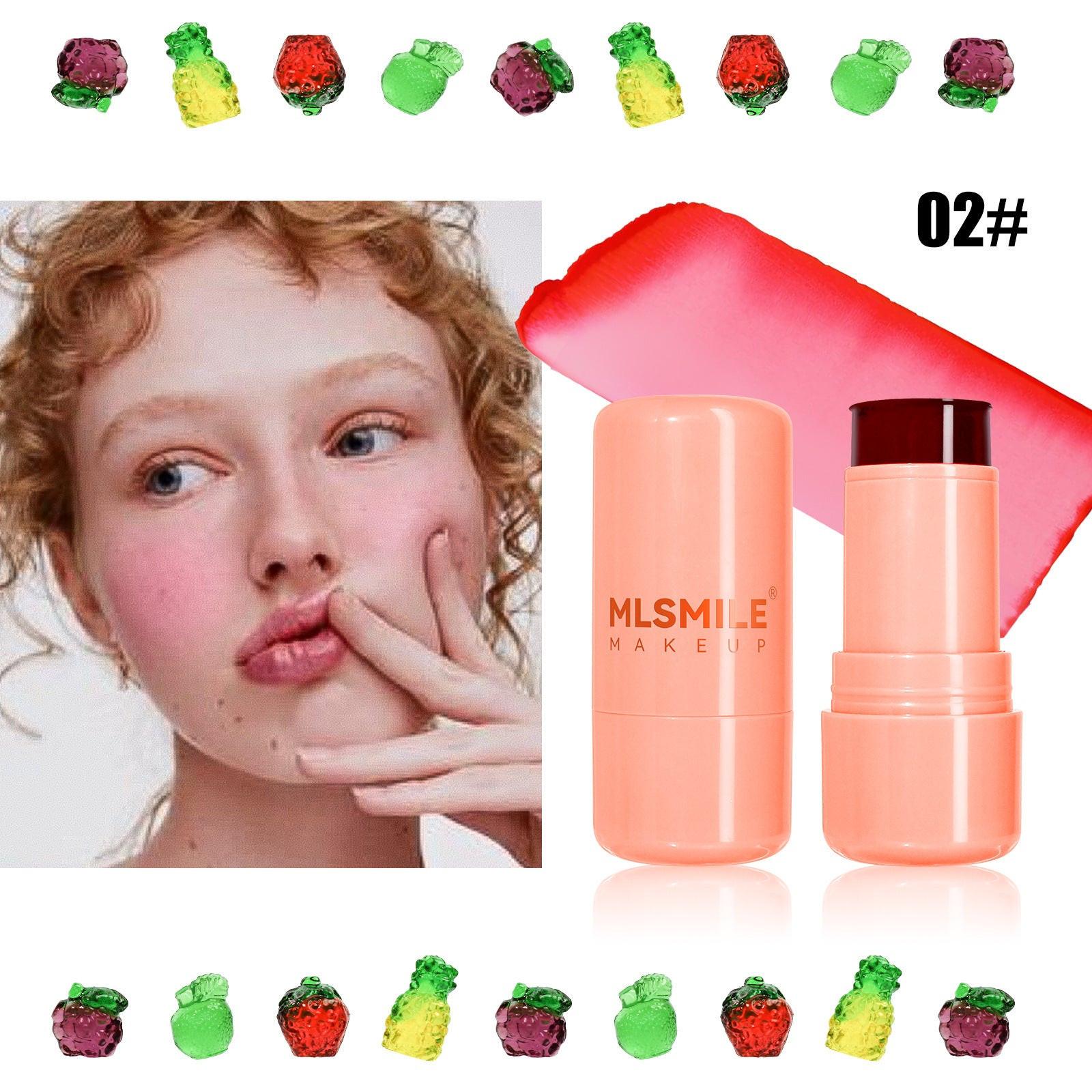 Jelly Blush Lipstick Lip And Cheek Dual-use Multi-color Brightening Contour Stick.