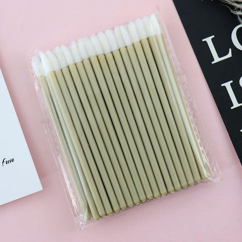Fishing Rod Lip Brush Flocking Lipstick Makeup Brush Solid Lip Lacquer Brush Cotton Swab 50PCS.