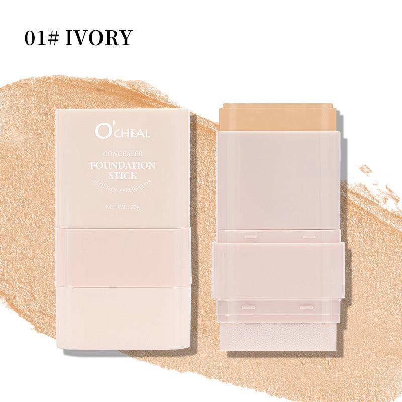 Smear-proof Makeup Liquid Foundation Double-headed Rotating Concealer Lasting.