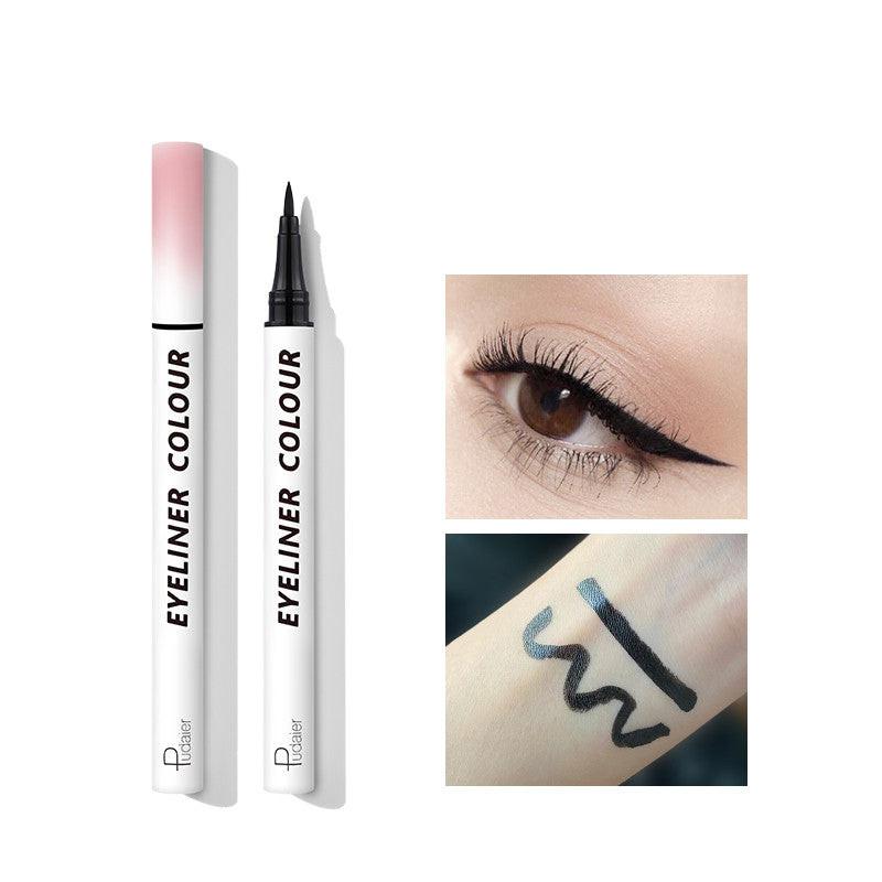 Color eyeliner blue white thin tip very thin.