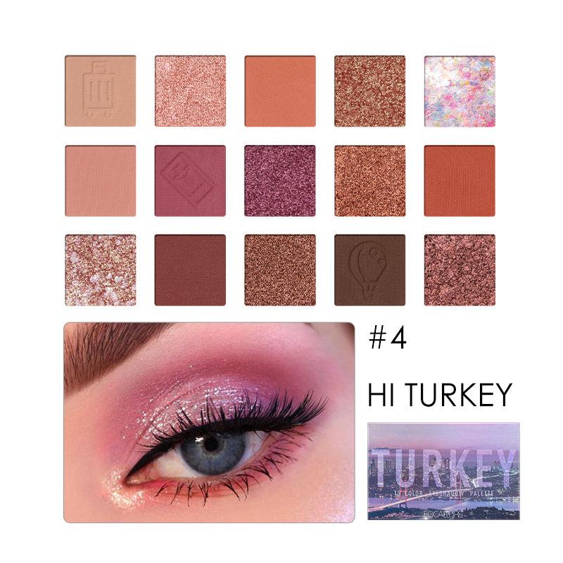 Eyeshadow Palette 15 Colors Sequins Glitter Pearlescent Waterproof Student.