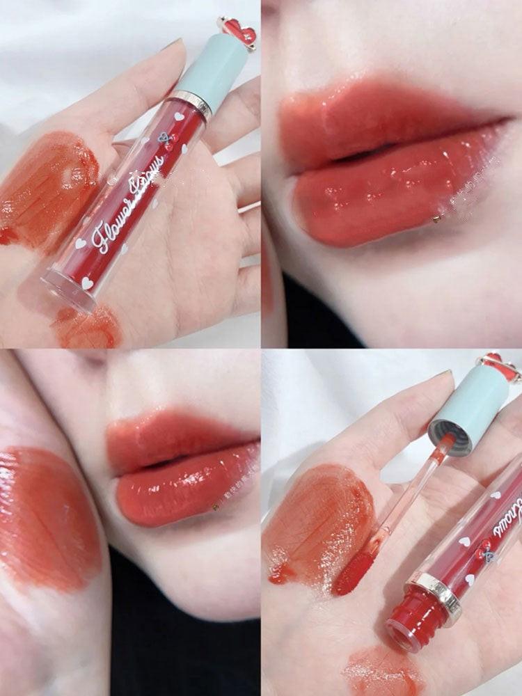 Flower Know Crystal Jelly Lip Glaze Mirror Moisturizing Lipstick.