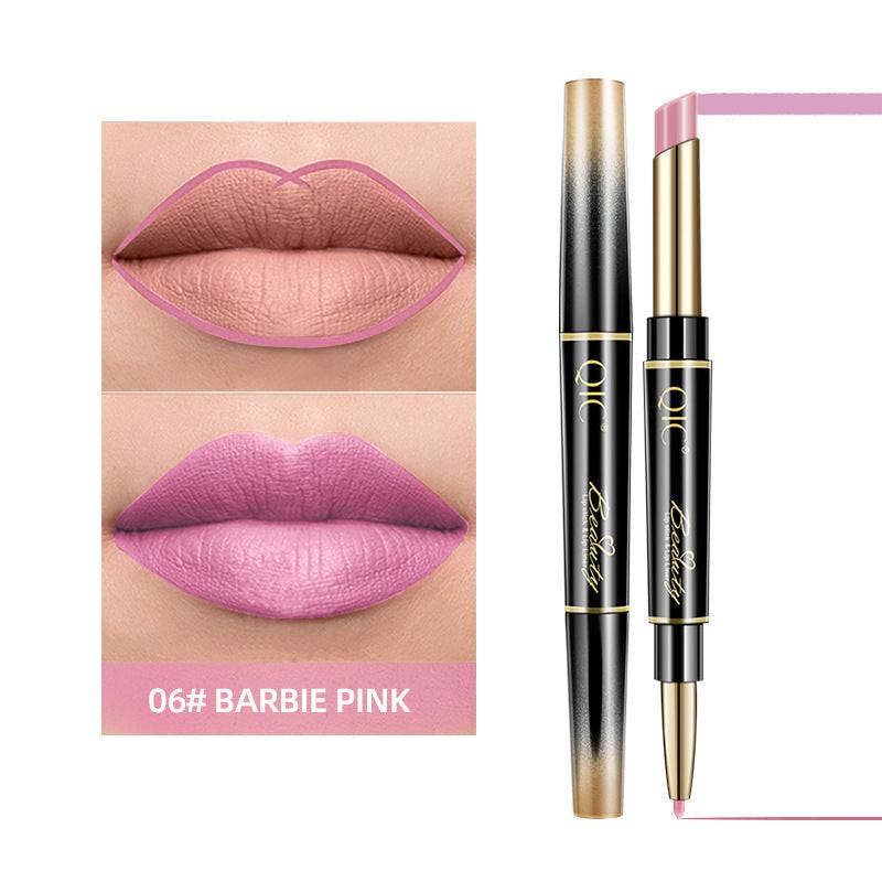2-in-1 Matte Waterproof Non-Stick Lipstick Pencil.