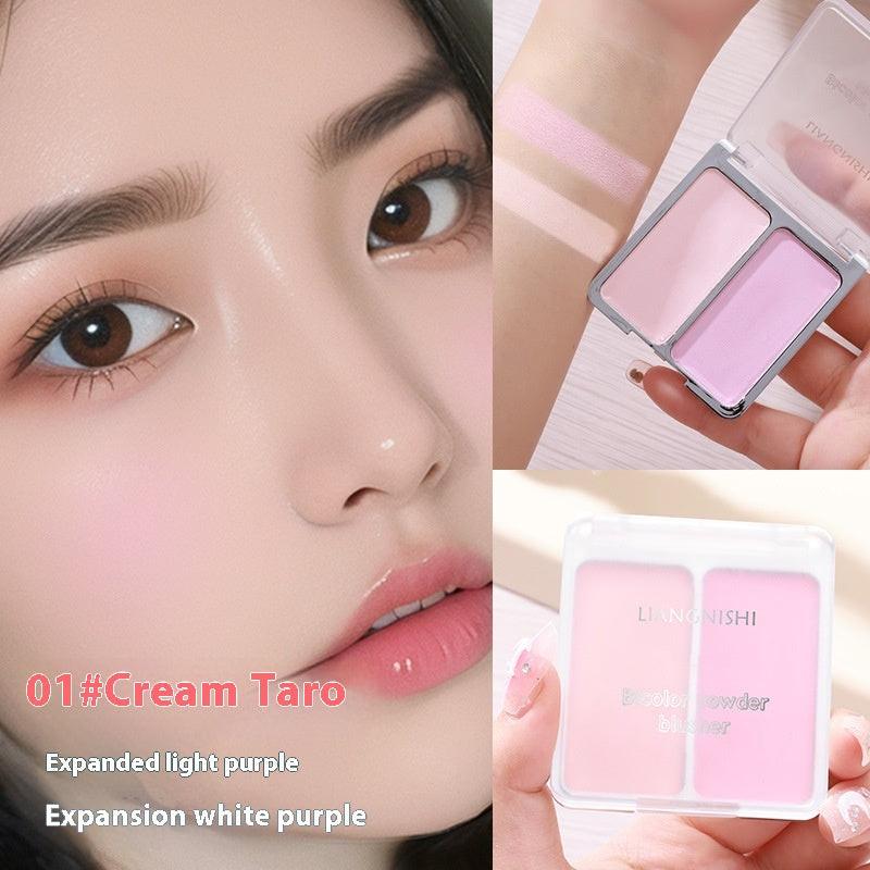 Two-tone Blush Nude Makeup Matte Natural Repair Integrated Long Lasting Color Rendering.
