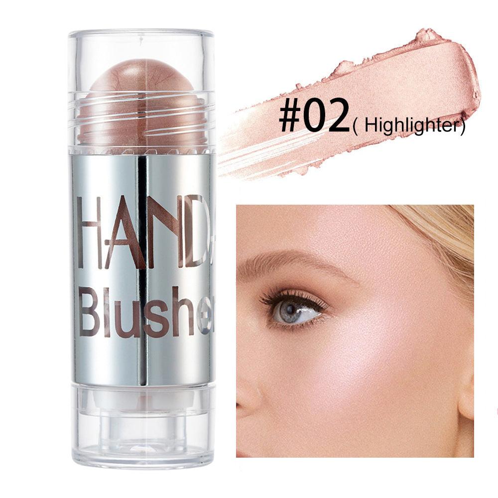 Cheek Blusher Shimmer Blush Stick Face Makeup Highlighter Bronzer Contour Cream Long-lasting Facial Make Up Cosmetics.