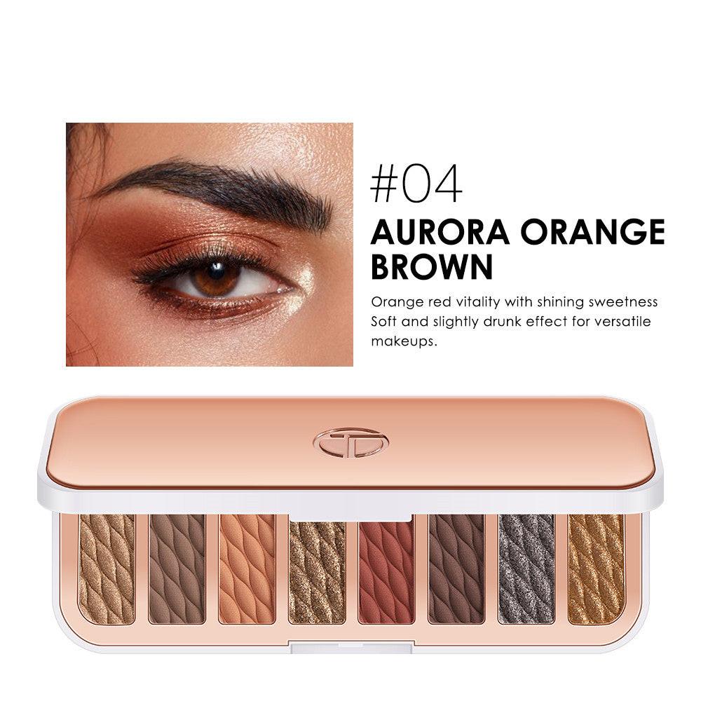 8-color Eyeshadow Palette High-gloss Trimming Blush Modification Mousse Texture Matte Earth Color.