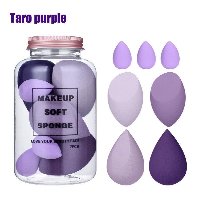 Foreign Trade Makeup Puff 7 PCs Canned Cosmetic Egg Suit Drift Bottle Makeup Sponge Soaking Water Bigger Mini.
