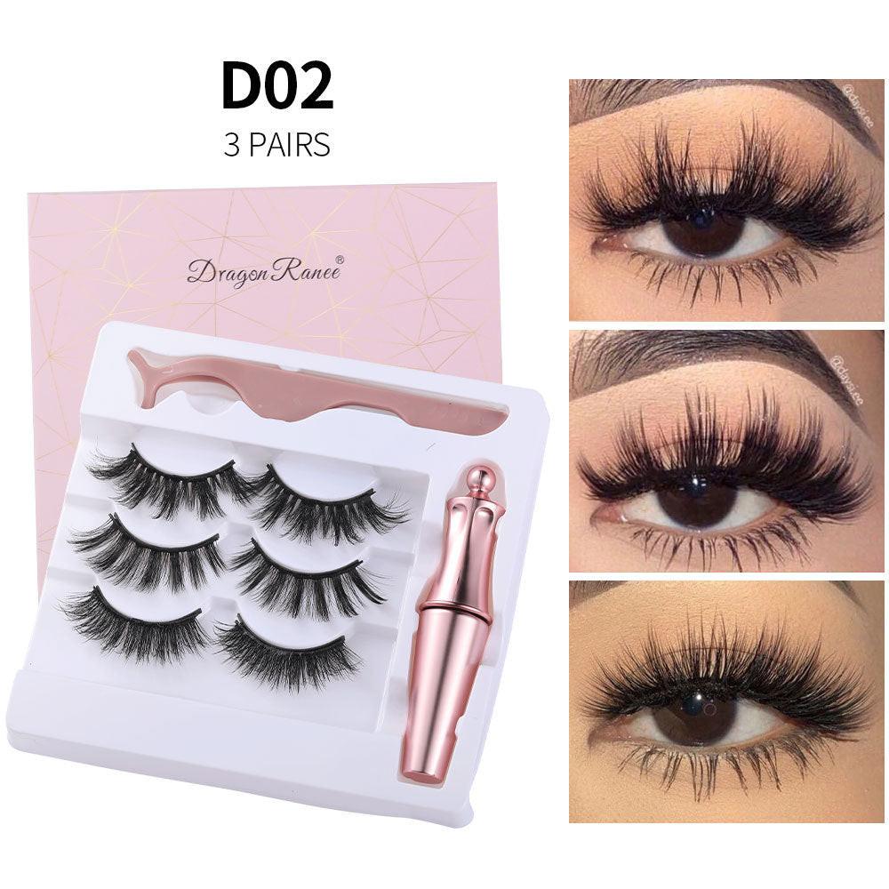 Natural Long Lasting Magnetic Liquid Eyeliner & Magnetic False Eyelashes & Tweezer Set Make up Set.