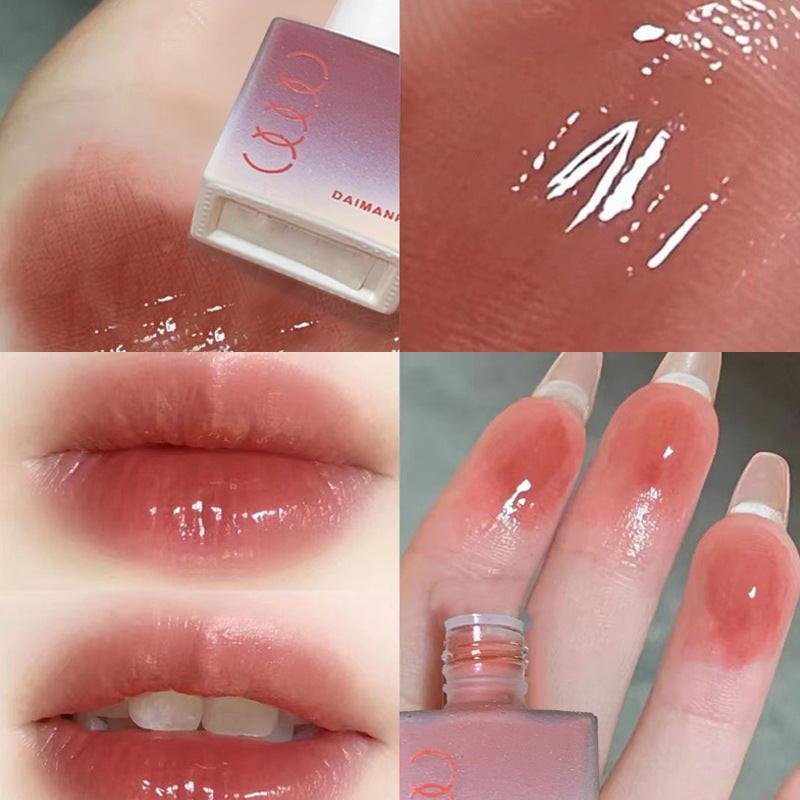 DAIMANPU Small Ice Cube Jelly Lip Lacquer Lip Gloss Water Light Female Moisturizing And Nourishing Lipstick Student.