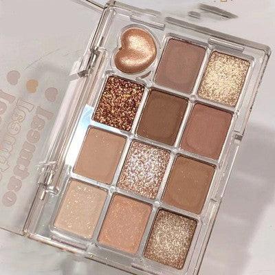 Beautiful Eye Shadow Plate Makeup Twelve Color Earth Tone.