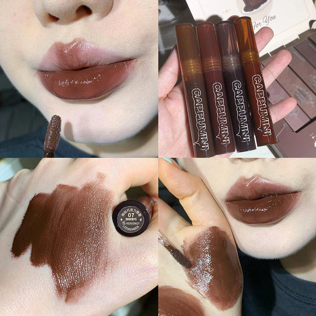 I Lava Chocolate Moisturizing Glaze Mirror Transparent Glass Lip Gloss.