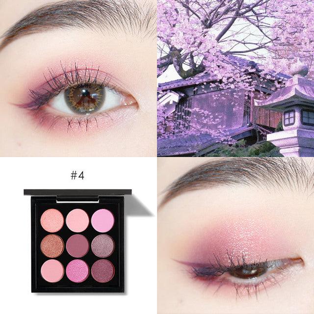Nine-color Eyeshadow Palette Ins Pumpkin Red Brown Dirty Orange Powder.