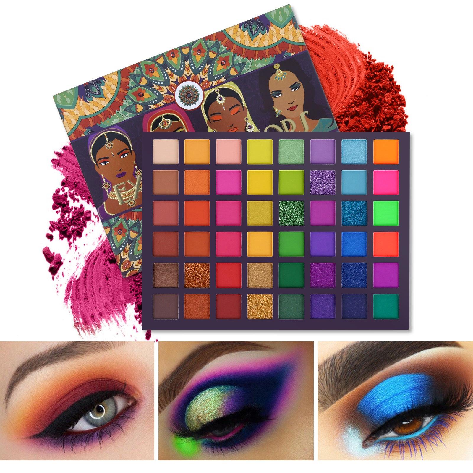 48 Colors Exotic Eyeshadow Palette Shimmer Matte Color Stage Eye Makeup.