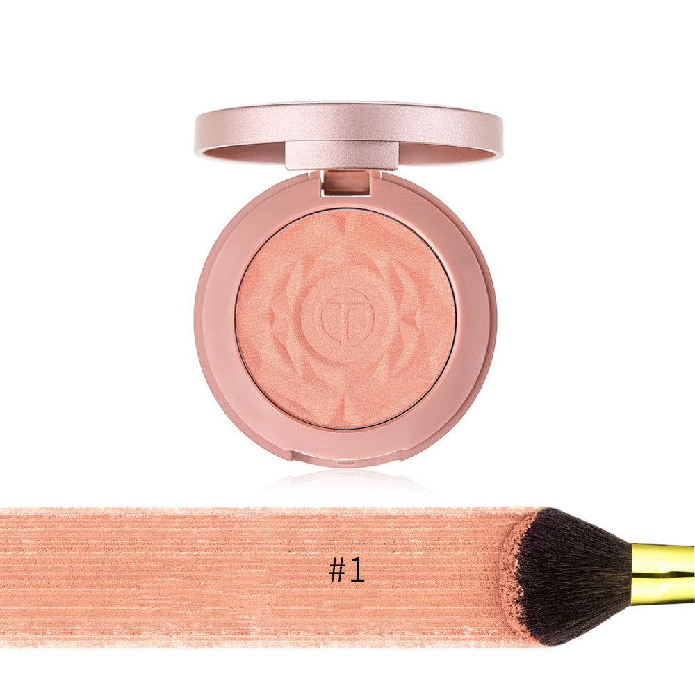 Single color blush makeup.