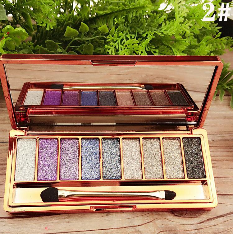 9-color Eyeshadow Palette Gold Pearlescent Earth Color Does Not Bloom.