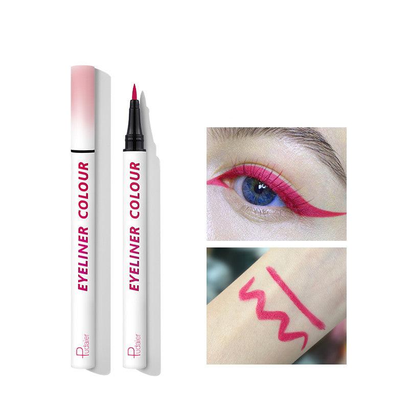 Color eyeliner blue white thin tip very thin.