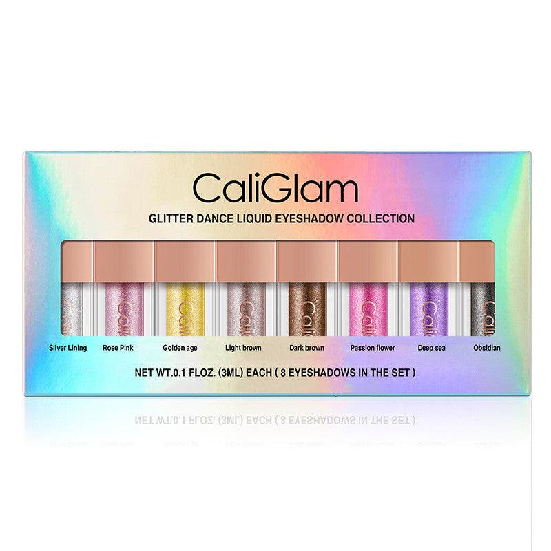 Makeup Multicolor Pearl Glitter Liquid Eyes Easy Color 8 Eyeshadow Set.