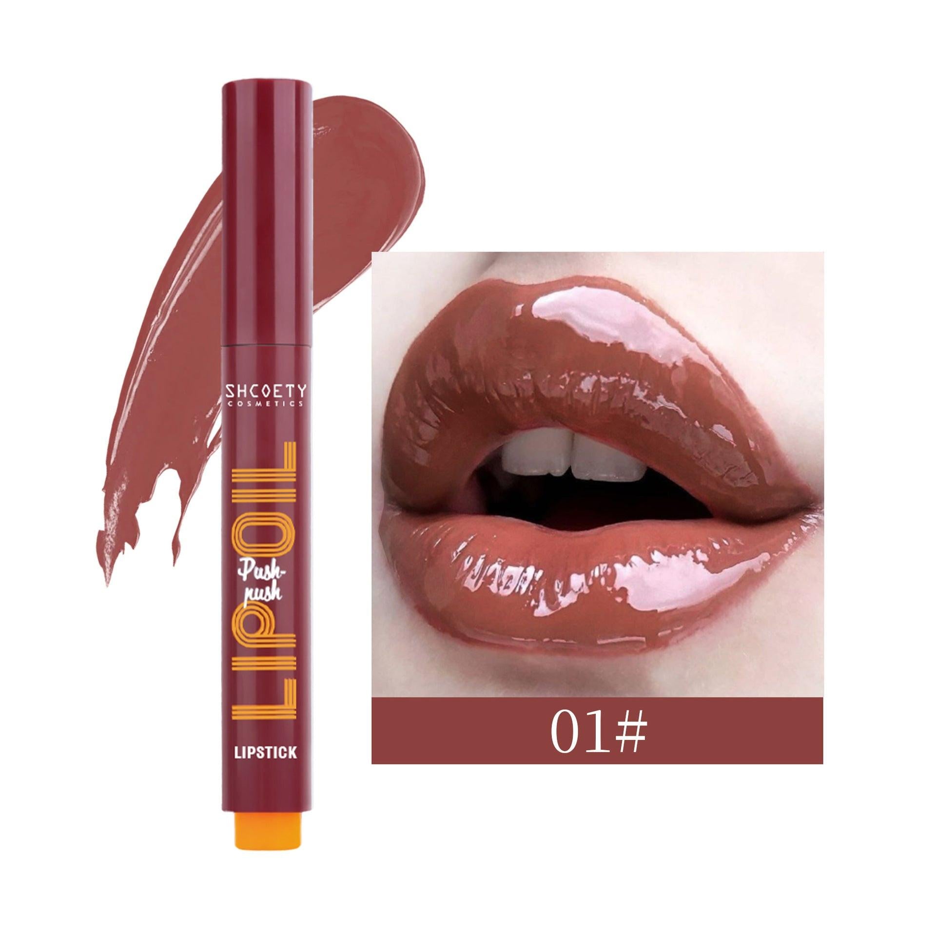 Makeup Press Lipstick Solid Water Light Lip Gloss Mirror Lip Lacquer.