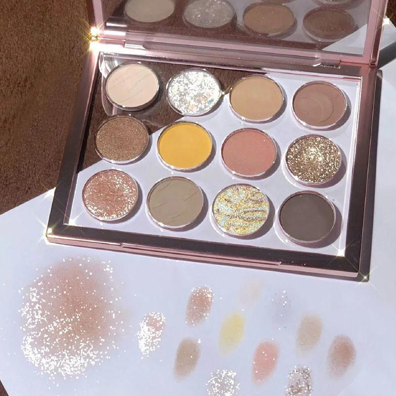 Twelve Rose Amber Eye Shadow Plate Makeup.