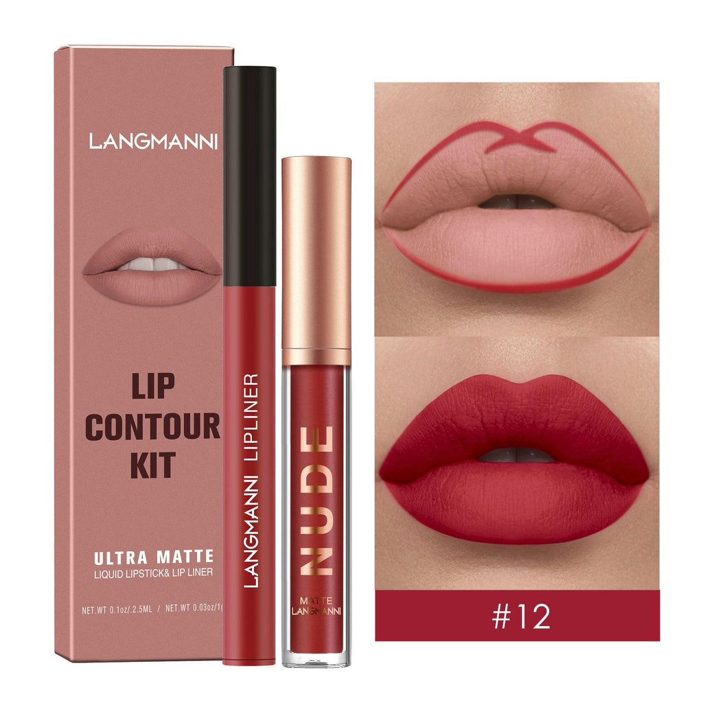 Lip Liner Combination Suit No Stain On Cup Matte Lip Gloss Suit.