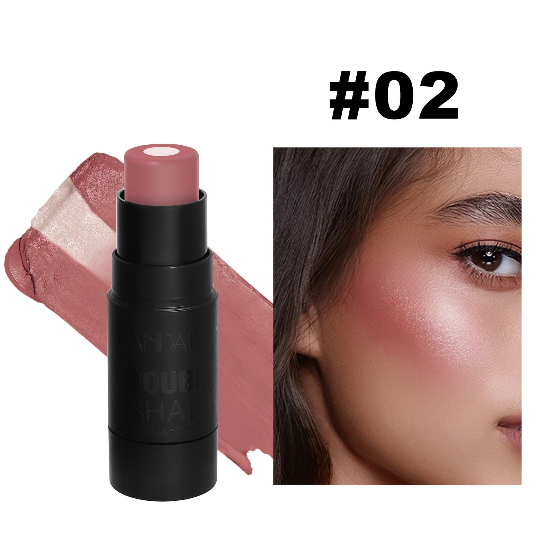 Multi-Color Sandwich Blush Stick Natural Nude Dress Brightening Color Solid Blush Shading Cream.