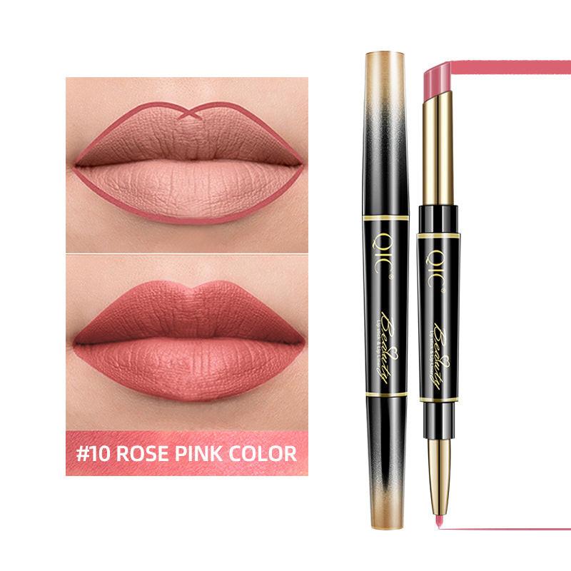 2-in-1 Matte Waterproof Non-Stick Lipstick Pencil.