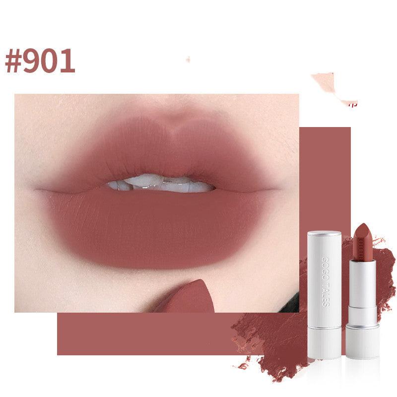 Striped Autumn And Winter Retro Lipstick Soft Mist Velvet Caramel Chestnut.