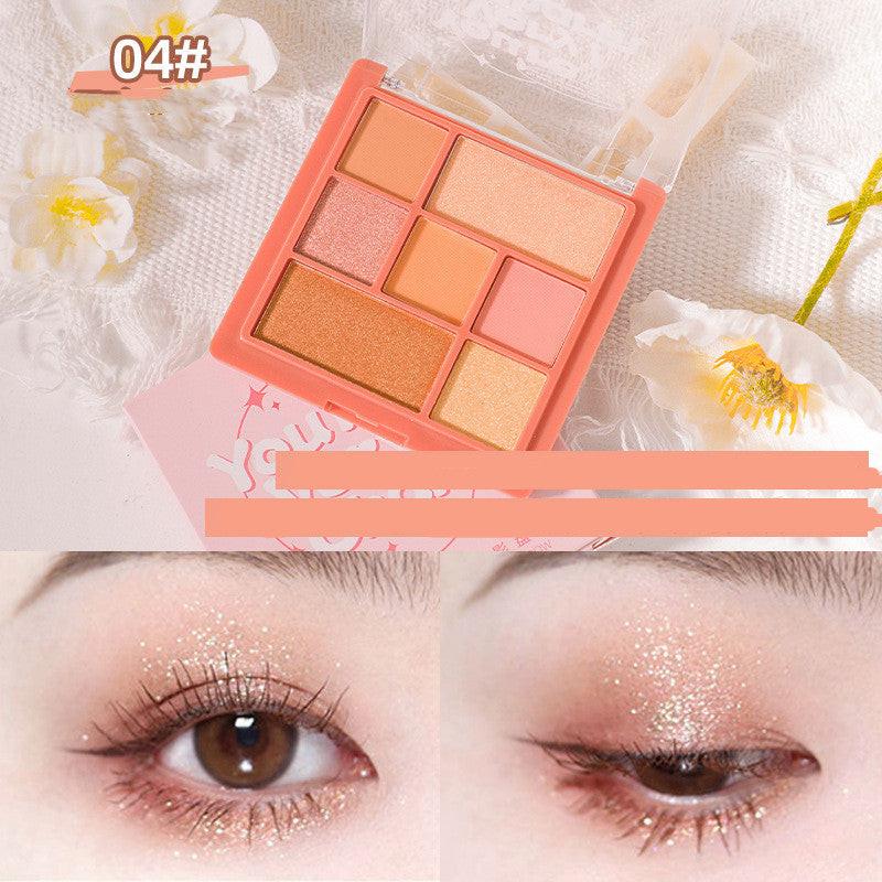 Seven Color Eye Shadow Plate Pearl Powder Sequins Beauty Makeup.
