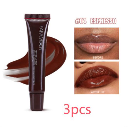Glossy Lip Glaze Waterproof Long Lasting Lip Gloss Glossy Mirror Tea Red Liquid Lipstick Doodle Lip Korean Makeup.