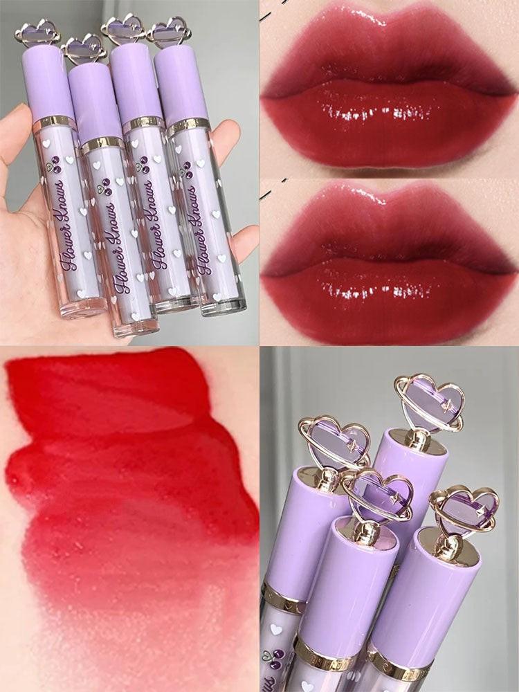 Flower Know Crystal Jelly Lip Glaze Mirror Moisturizing Lipstick.
