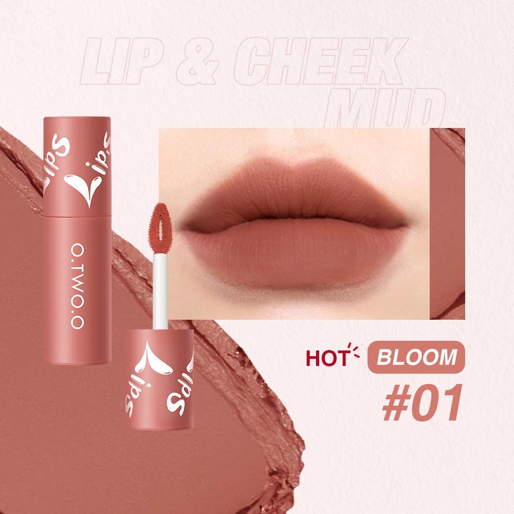 Matte Fog Face Lip And Cheek Dual-use Powder Blusher Lipstick Air Lip Glaze.