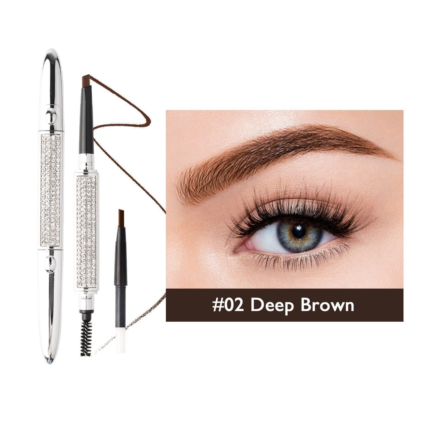 Sky Silver Tube Eyebrow Pencil Double Head Is Not Easy Dizzy Not Easy To Take Off.