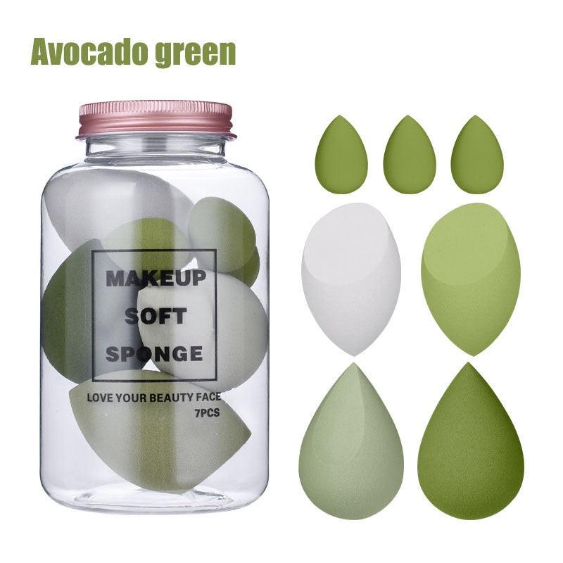 Foreign Trade Makeup Puff 7 PCs Canned Cosmetic Egg Suit Drift Bottle Makeup Sponge Soaking Water Bigger Mini.