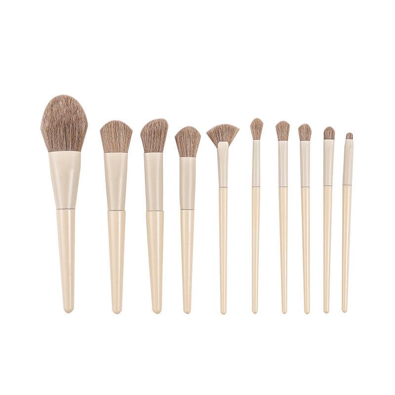 10 PCs Eye Shadow Foundation Blush Nose Shadow Face Powder Concealer Brush Makeup Tools.