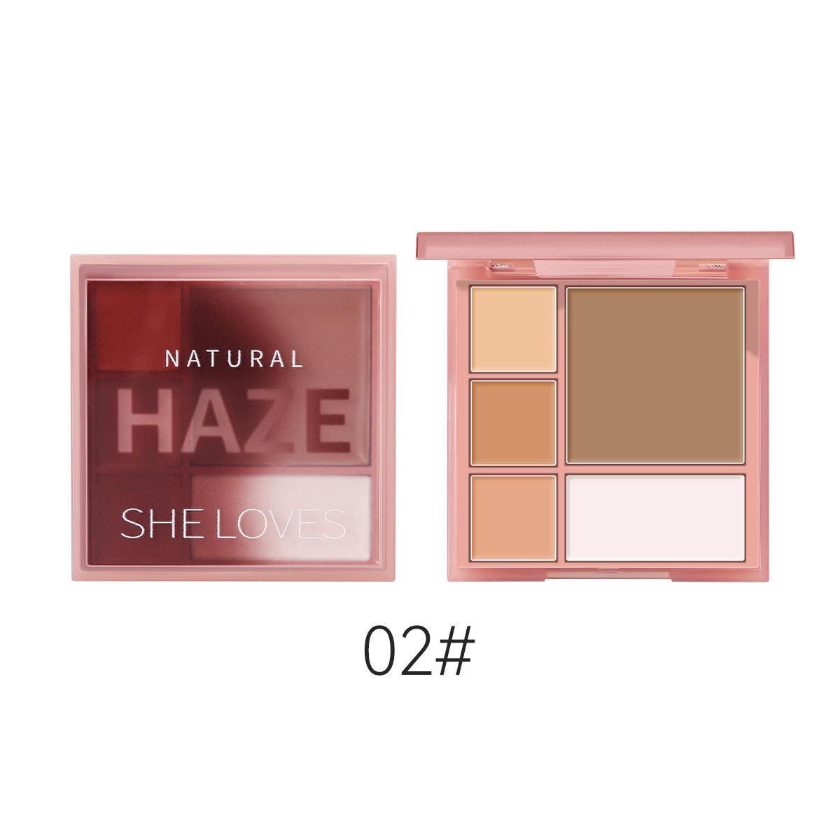 Five Color Contouring Palette Waterproof Concealer Matte Nose Shadow.