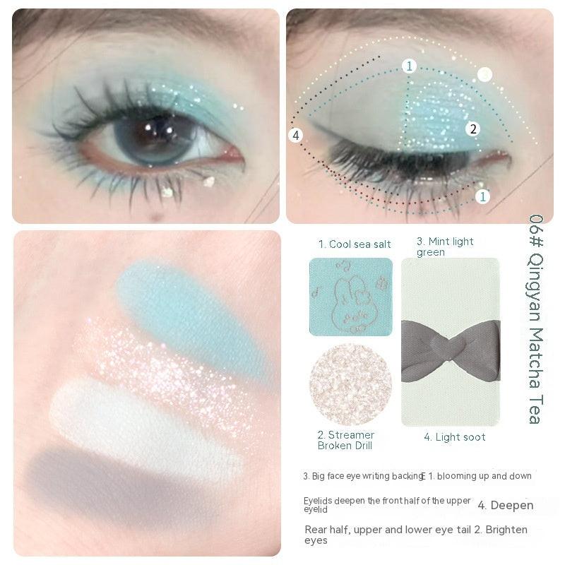 Three Colors Eye Shadow Powder Fine And Easy To Use.