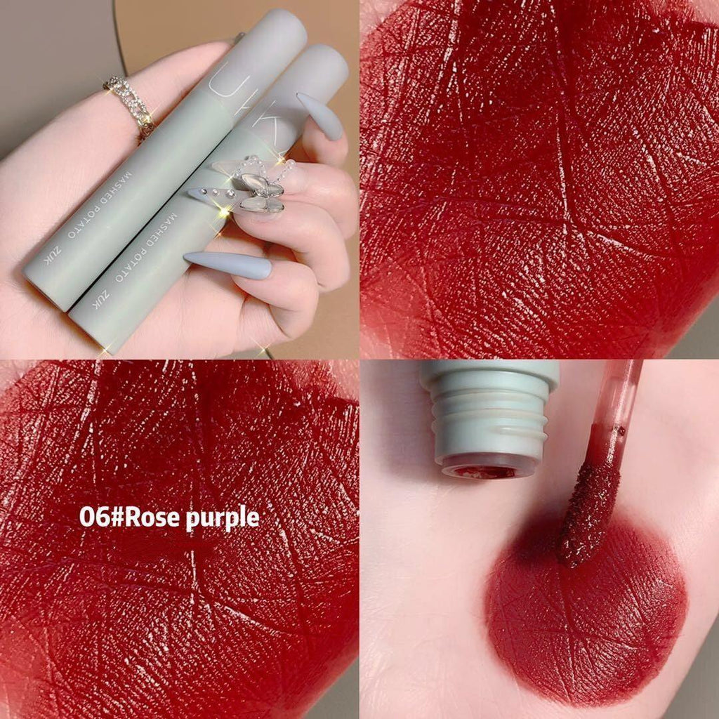 Lip Mud Lip Lacquer Student Plain Matte Finish Velvet No Stain On Cup No Fading White Good-looking Lipstick.