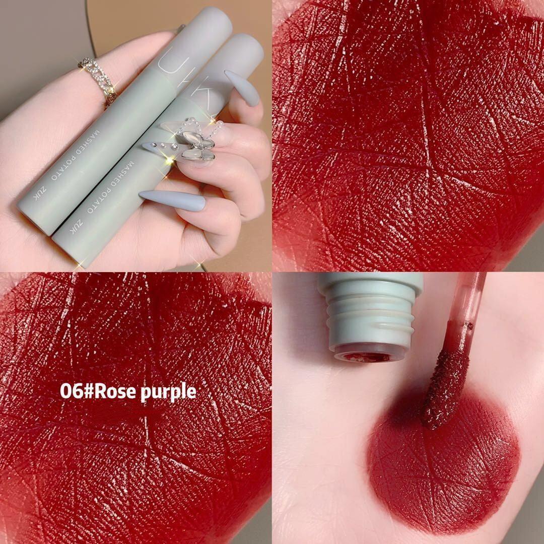 Lip Mud Lip Lacquer Student Plain Matte Finish Velvet No Stain On Cup No Fading White Good-looking Lipstick.