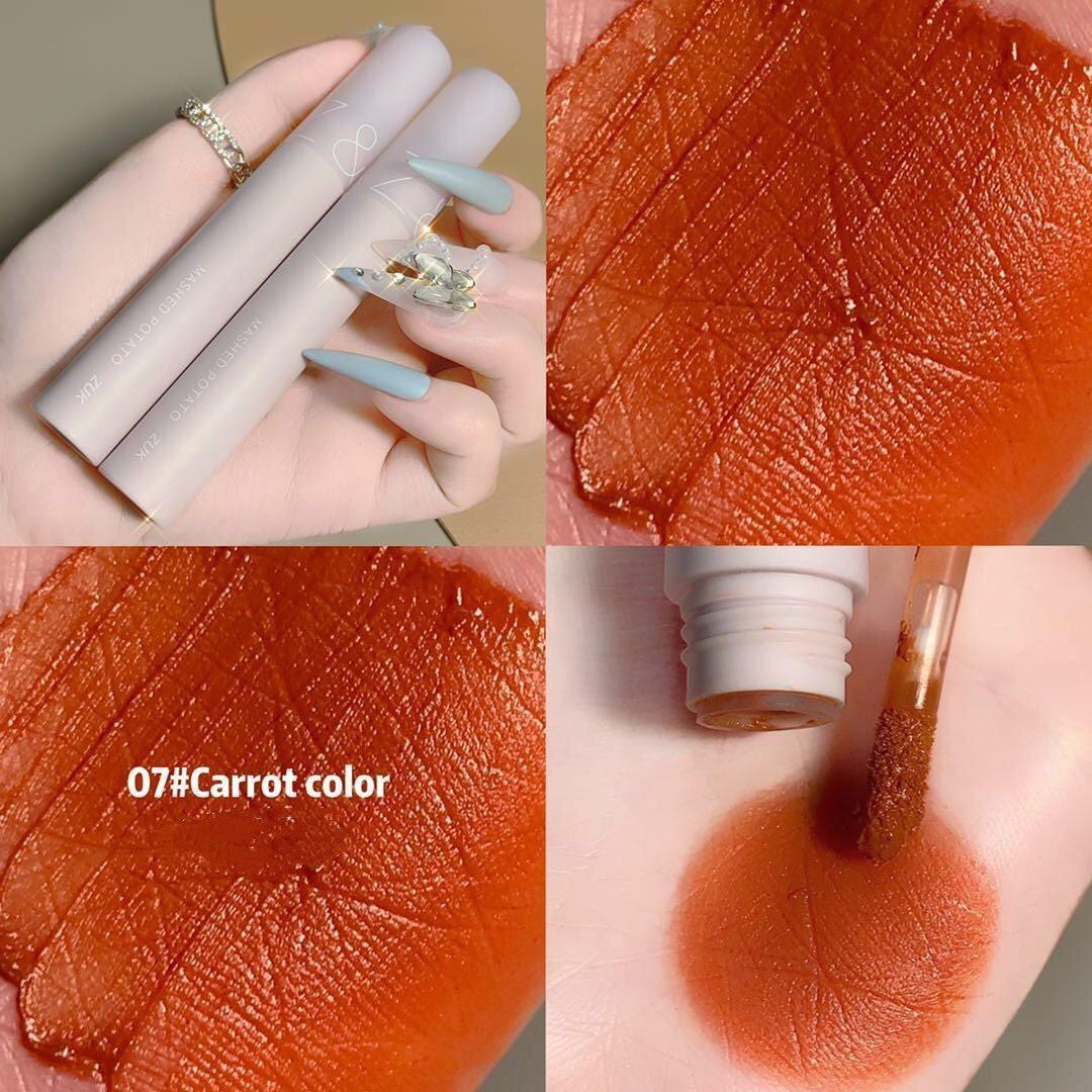 Lip Mud Lip Lacquer Student Plain Matte Finish Velvet No Stain On Cup No Fading White Good-looking Lipstick.