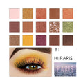 Eyeshadow Palette 15 Colors Sequins Glitter Pearlescent Waterproof Student.