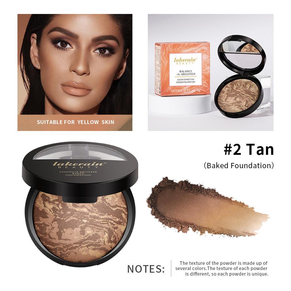 Marble Baked Powder Contour Compact Natural Brightening Powder.