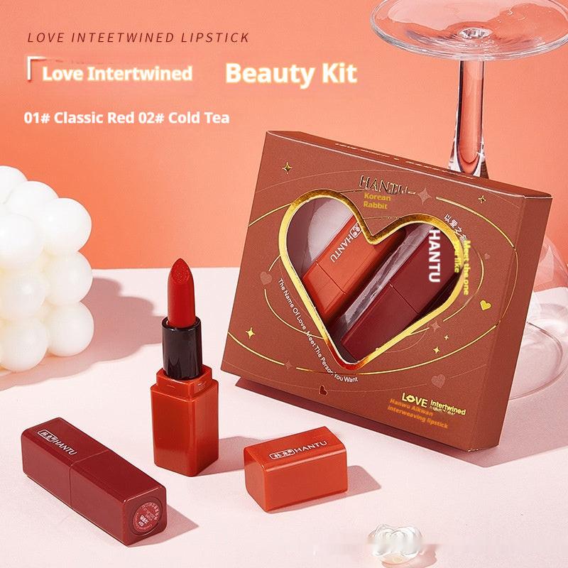 Creative Color Rendering Moisturizing Velvet Lipstick Love Gift Set.