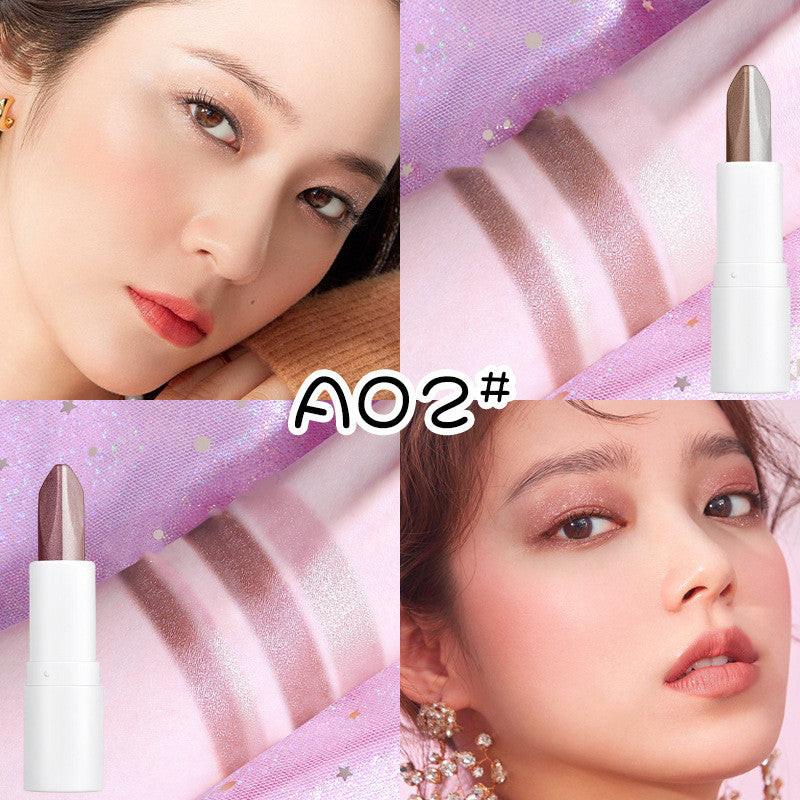 Gradient Velvet Highlight Double Tube Six Color Eye Shadow Stick.