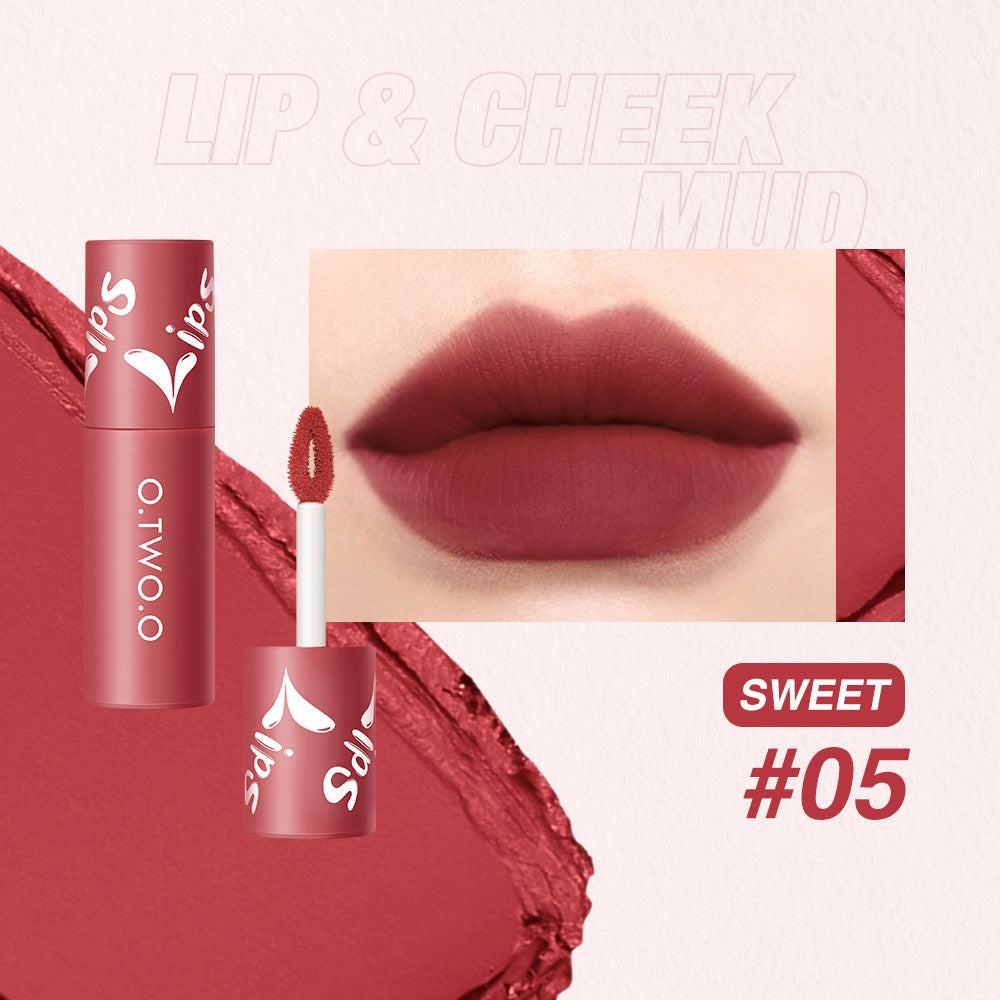 Matte Fog Face Lip And Cheek Dual-use Powder Blusher Lipstick Air Lip Glaze.