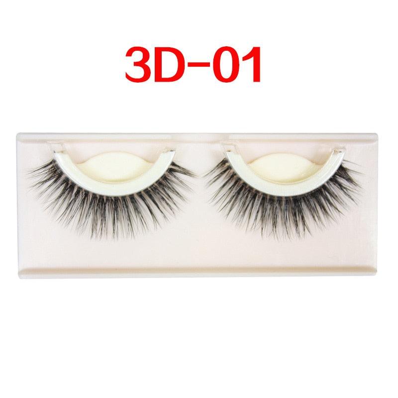 3D False Eye lashes Extension on Reusable Self-Adhesive Natural Curly Eye lashes Self Adhesive Eye lashes Makeup Tools.