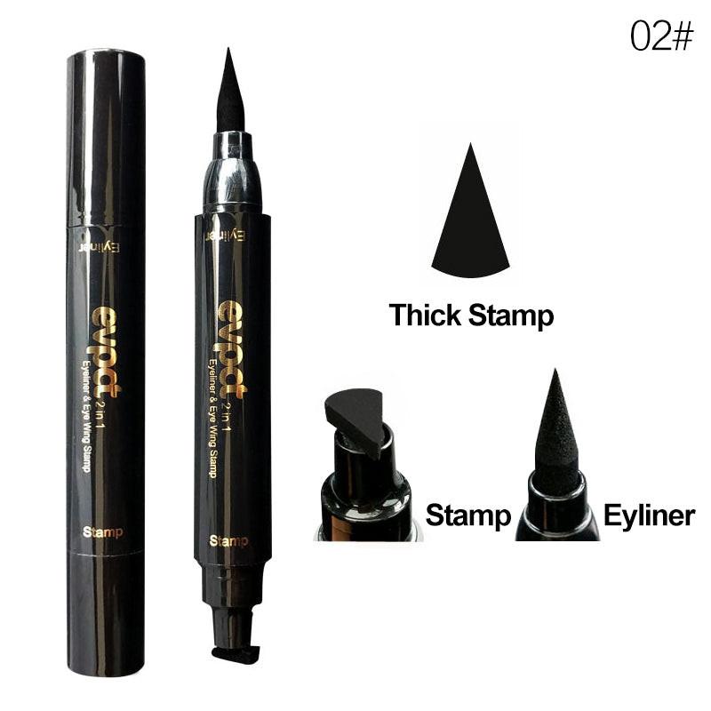 Double-headed wing seal eyeliner.