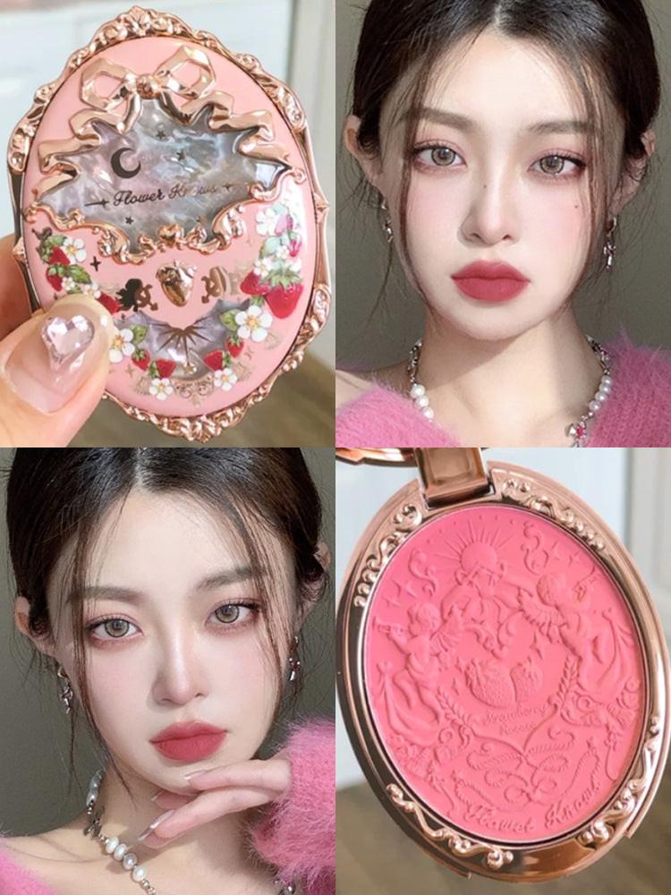 Flower Knows Strawberry Rococo Series Embossed Blush Velvet Matte Lip Glaze.
