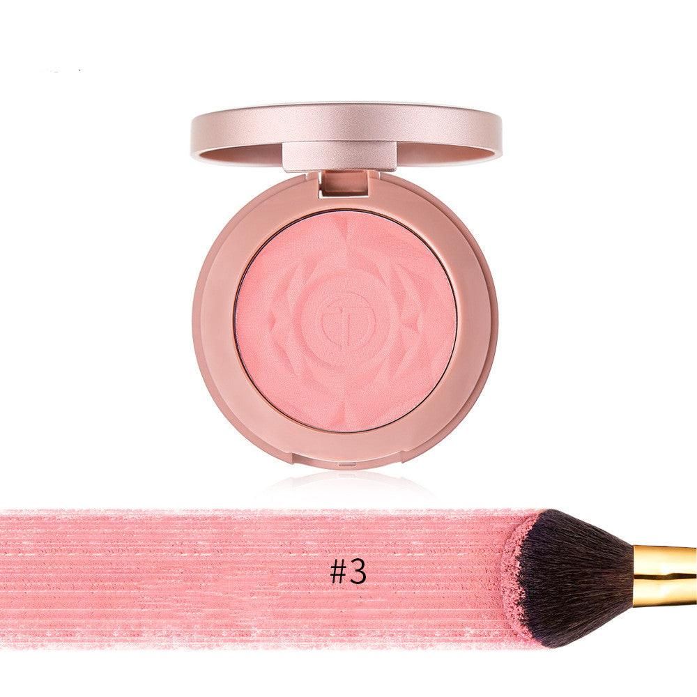 Single color blush makeup.