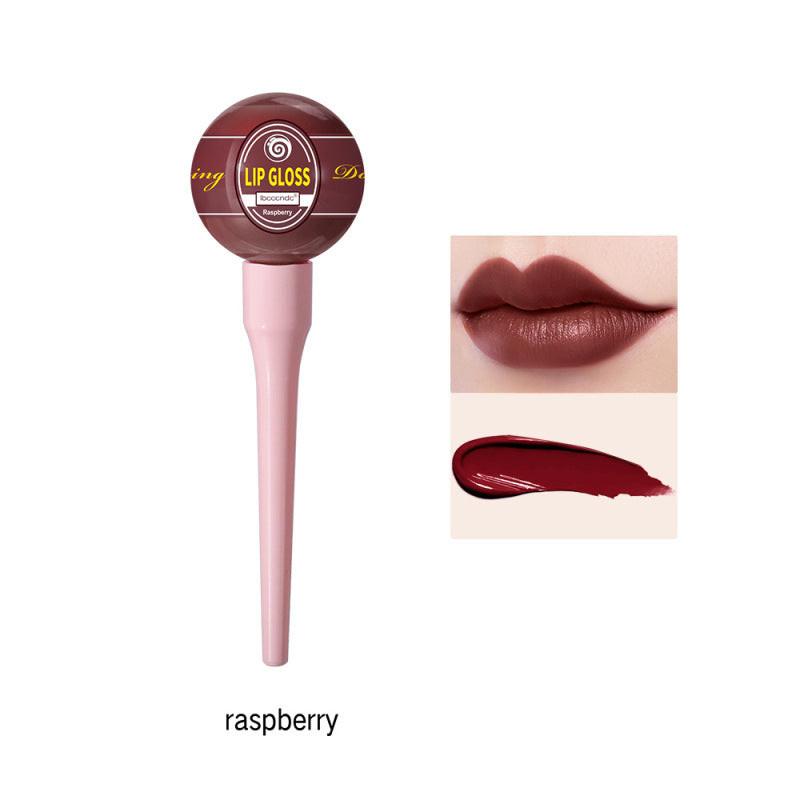 Lollipop Lip Glaze Tint Pump Crystal Waterproof Lip Gloss Niche Small Pepper Stain Moisturizing Sexy Flash.